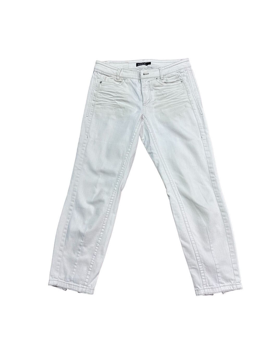 MARC CAIN WHITE STRAIGHT LEG JEANS WITH ZIP AT HEM SZ N2 ( US SZ 6)